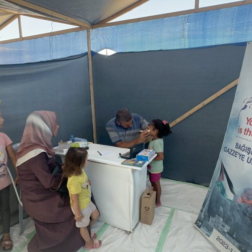 GDD provides mobile medical units to treat patients in shelter centers for the displaced people