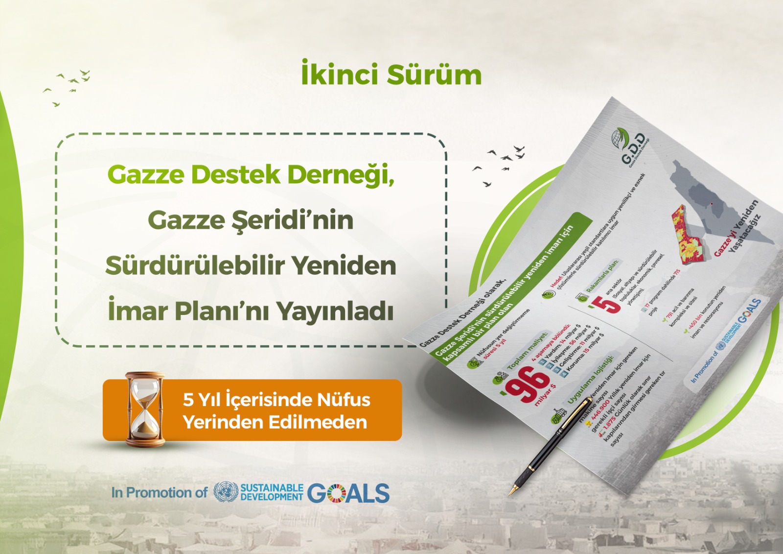Gazze’de Halkın Yerinden Edilmeden Sürdürülebilir Yeniden İmar İçin Önerilen Planın Başlatılmasına İlişkin Resmî Yazı – 2. Sürüm